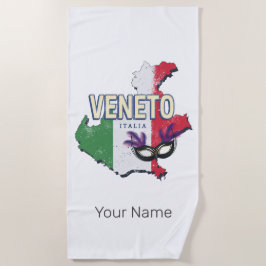 Veneto Italien Retro Region Karte Vintages Souveni Strandtuch