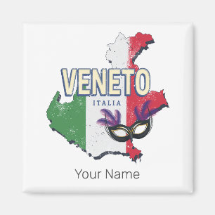Veneto Italien Retro-Regionskarte Vintage-Souvenir Magnet