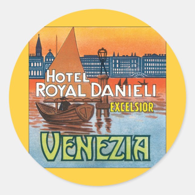 Venezia Hotel Royal Danieli Runder Aufkleber (Vorderseite)