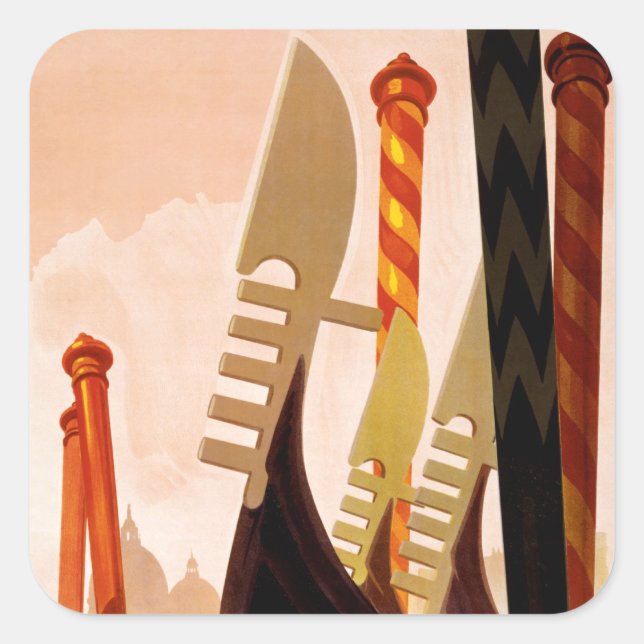 Venezia Quadratischer Aufkleber (Vorderseite)