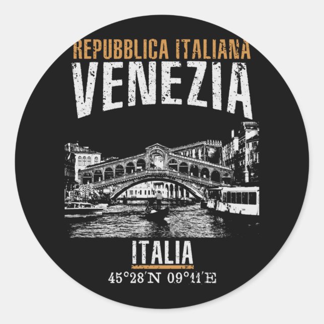 Venezia Runder Aufkleber (Vorderseite)