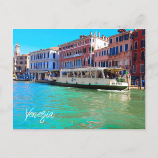 Venezia Venice Grand Canal Water Bus Postkarte
