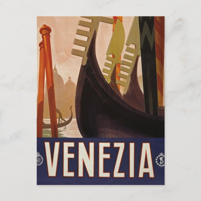 Venezia Vintage Reisebild Postkarte (Vorderseite)