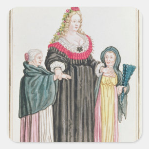 Venezianisch Courtesan Quadratischer Aufkleber