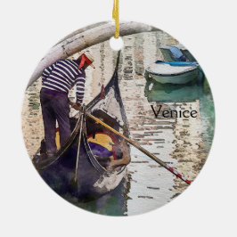 Venezianisch Gondola Venedig Italienischer Kanal Keramik Ornament