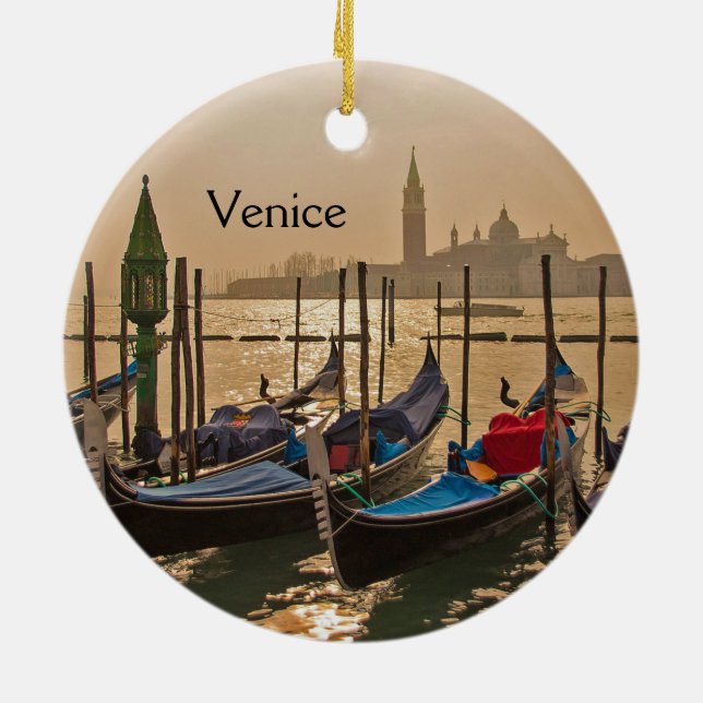 Venezianisch Gondolas Venedig Keramik Keramik Ornament (Hinten)
