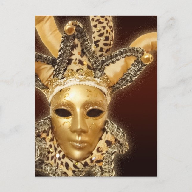 Venezianisch Jester Mask Postkarte (Vorderseite)