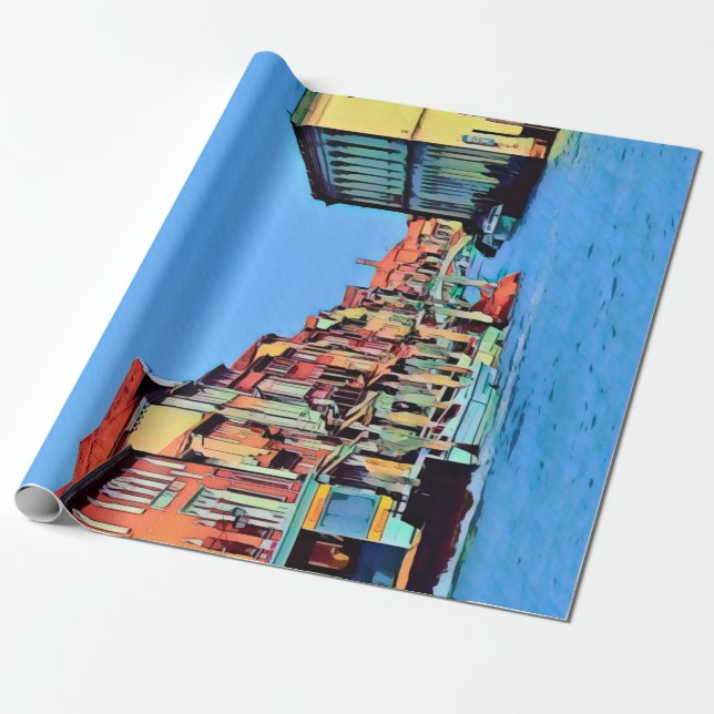 Venezianisch Lagoon - MURANO - Ansicht Geschenkpapier (Ungerollt)