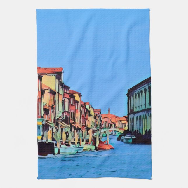Venezianisch Lagoon - MURANO - Ansicht Geschirrtuch (Vertikal)