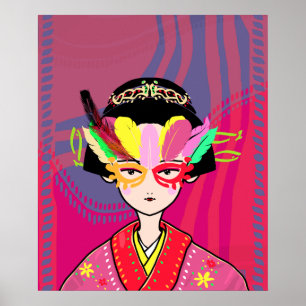 Venezianisch Mask Geisha Poster