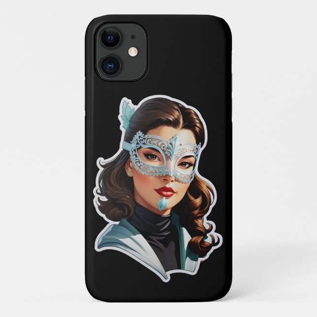 Venezianisch Masked Lady Case-Mate iPhone Hülle (Rückseite)