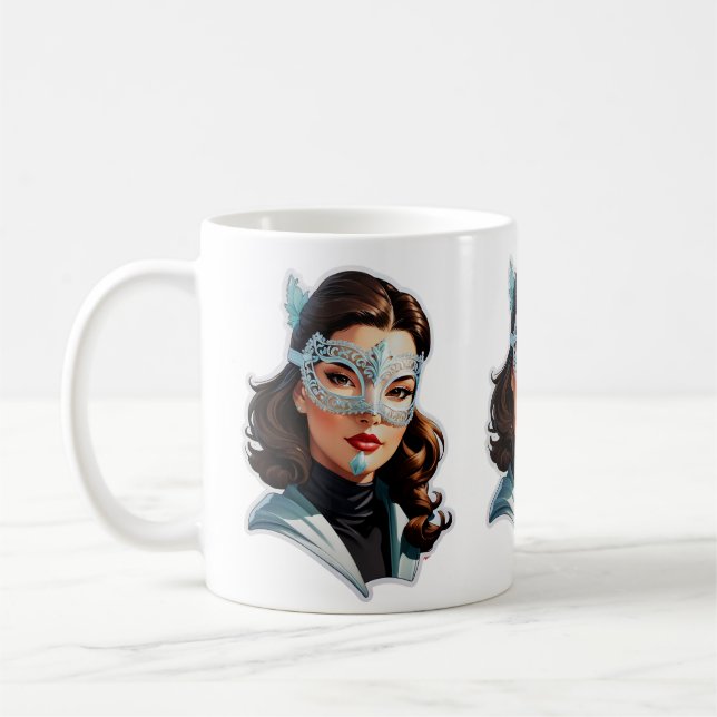 Venezianisch Masked Lady Kaffeetasse (Links)