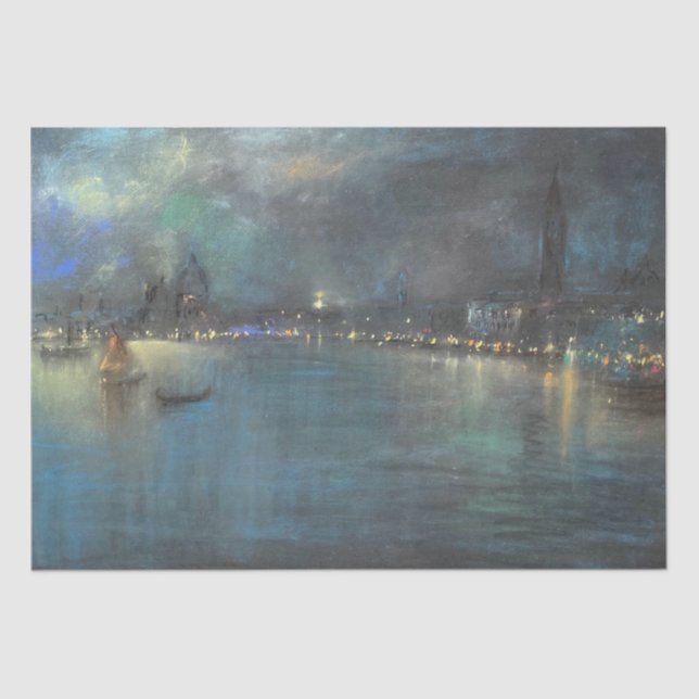 Venezianisch Nocturne (von Glenn Cooper Henshaw) Seidenpapier (Vorderseite)