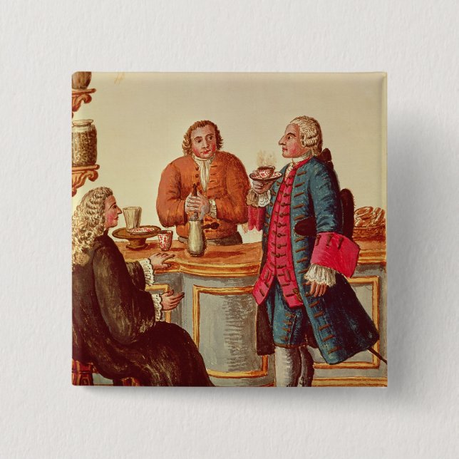 Venezianische Adlige in einem Café Button (Vorderseite)