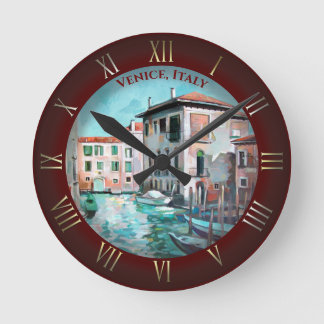 Venezianische Boote Runde Wanduhr