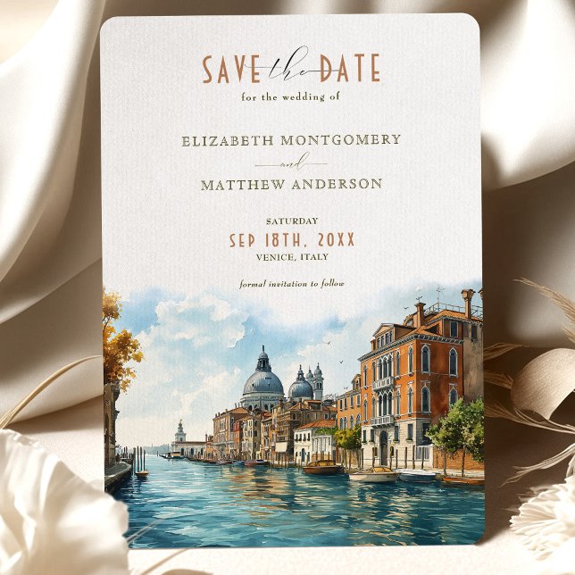 Venezianische Elegance Waterfront Rett-the-Date Einladung (Von Creator hochgeladen)