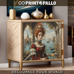 Venezianische Frau in prächtiger Renaissance-Kleid Seidenpapier