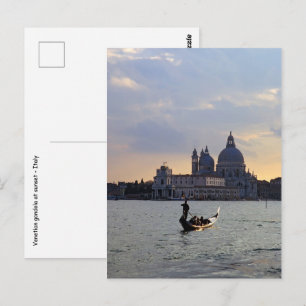 Venezianische Gondel bei Sonnenuntergang - Italien Postkarte