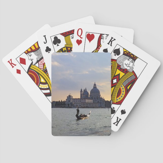 Venezianische Gondel bei Sonnenuntergang - Italien Spielkarten (Rückseite)