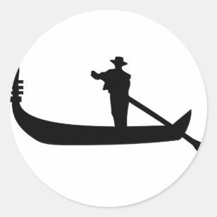 venezianische Gondel Runder Aufkleber
