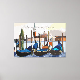 Venezianische Gondeln bei Palazzo Ducale Venedig Leinwanddruck