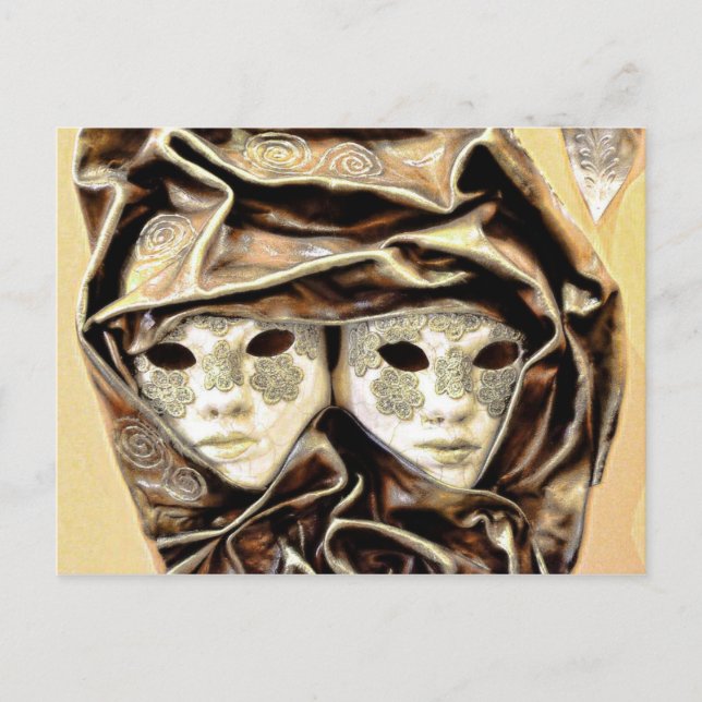 Venezianische Karnevalsmasken Postkarte (Vorderseite)