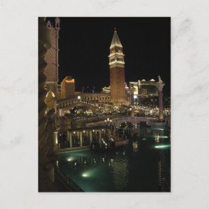 Venezianische Las Vegas in der Nacht Postkarte