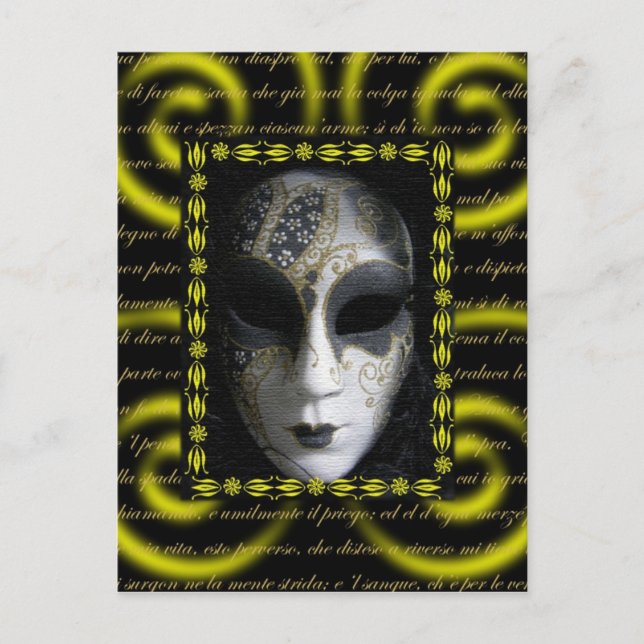 Venezianische Maske 3 Postkarte (Vorderseite)