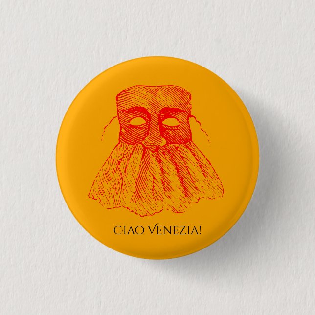 Venezianische Maske Button (Vorderseite)