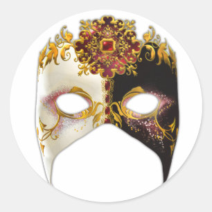 Venezianische Maske: Ruby Jewel Runder Aufkleber