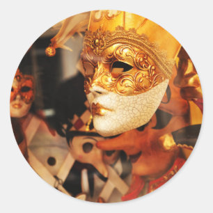 Venezianische Masken Runder Aufkleber