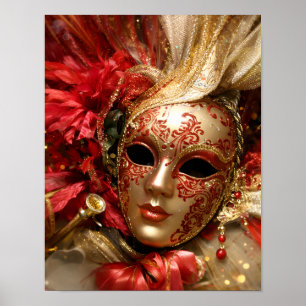 Venezianische Maskenbild Kunst Poster