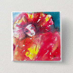 VENEZIANISCHE MASKERADE-GESICHTER - MASKE IM ROT BUTTON