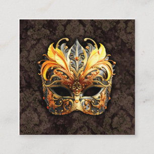 Venezianische Maskerade Goldene Maske Begleitkarte