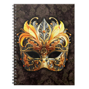 Venezianische Maskerade Goldene Maske Notizblock
