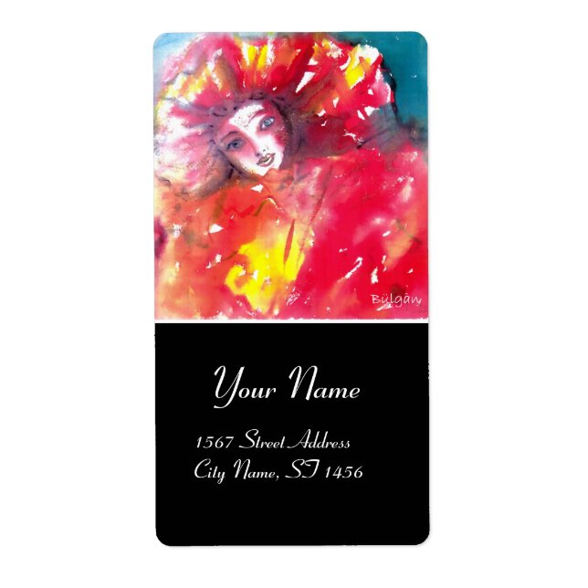 VENEZIANISCHE MASQUERADE-FÄLLE - MASKE IN ROT (Vorne)