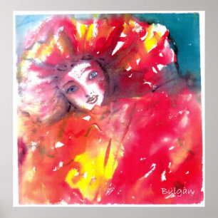 VENEZIANISCHE MASQUERADE-FÄLLE - MASKE IN ROT POSTER