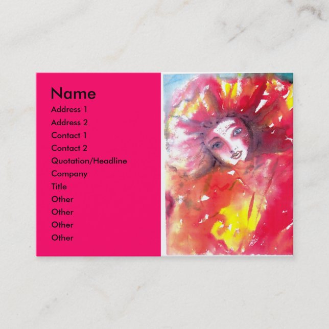 VENEZIANISCHE MASQUERADE-FÄLLE - MASKE IN ROT VISITENKARTE (Vorderseite)