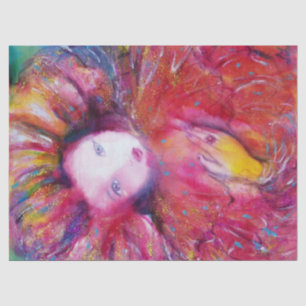 VENEZIANISCHE MASQUERADE - MASK IN ROT SEIDENPAPIER