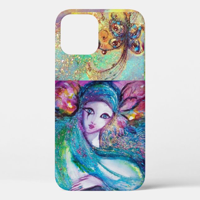 VENEZIANISCHE MASQUERADE/MASKE IN BLAU Case-Mate iPhone HÜLLE (Rückseite)