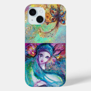 VENEZIANISCHE MASQUERADE/MASKE IN BLAU iPhone 15 HÜLLE