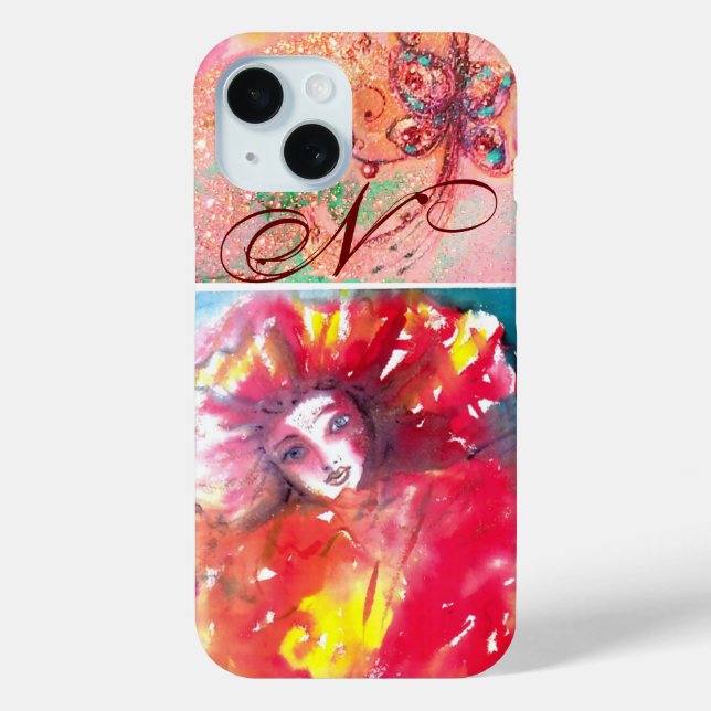 VENEZIANISCHE MASQUERADE - MASKE IN ROTEM MONOGRAM Case-Mate iPhone HÜLLE (Rückseite)