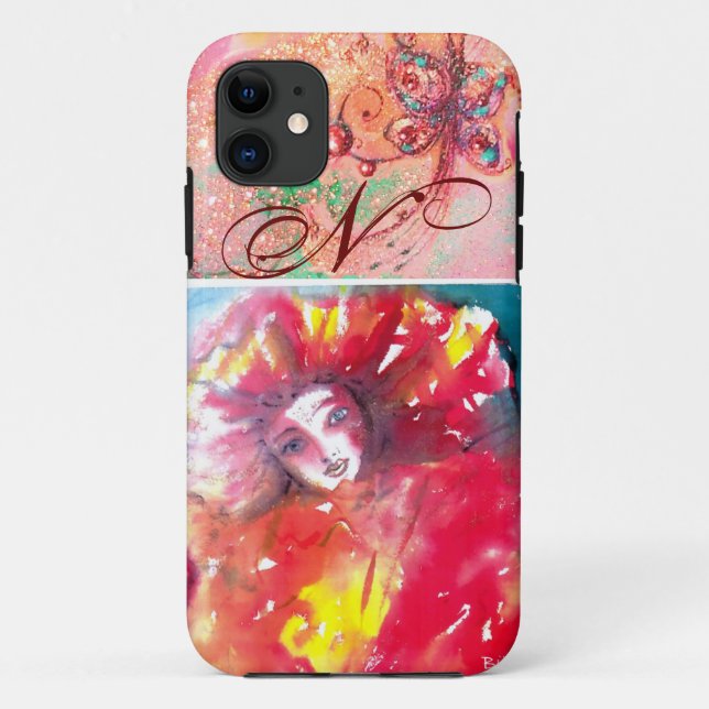 VENEZIANISCHE MASQUERADE - MASKE IN ROTEM MONOGRAM Case-Mate iPhone HÜLLE (Rückseite)