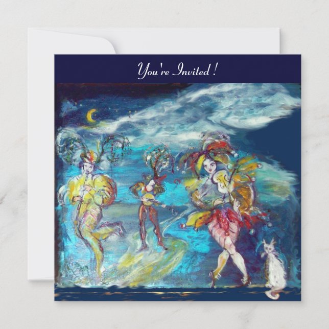 VENEZIANISCHE MASQUERADE / MUSIK IN DER NACHT EINLADUNG (Vorderseite)