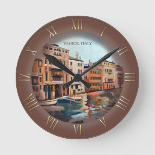 Venezianische Wasserstraße Runde Wanduhr