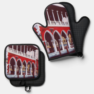 Venezianischer Charme Ofenhandschuh & Topflappen-Set