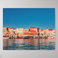 Venezianischer Hafen in Chania zur blauen Stunde, 