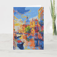 venezianischer Kanal bei Sonnenuntergang Grußkarte