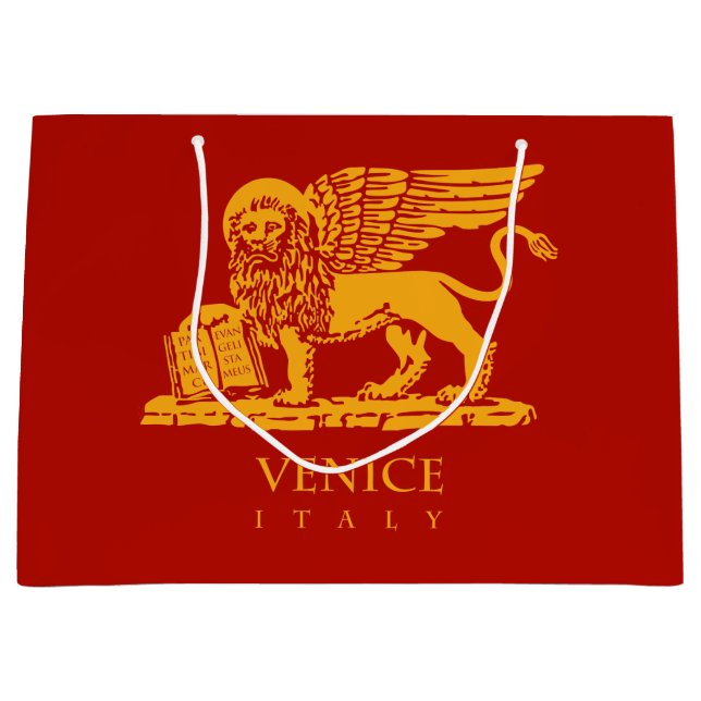 Venezianischer Löwe Große Geschenktüte (Vorderseite)