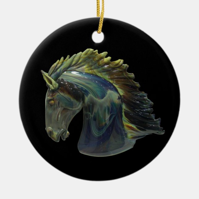 Venezianisches Murano Glass Horse Ornament (Vorne)